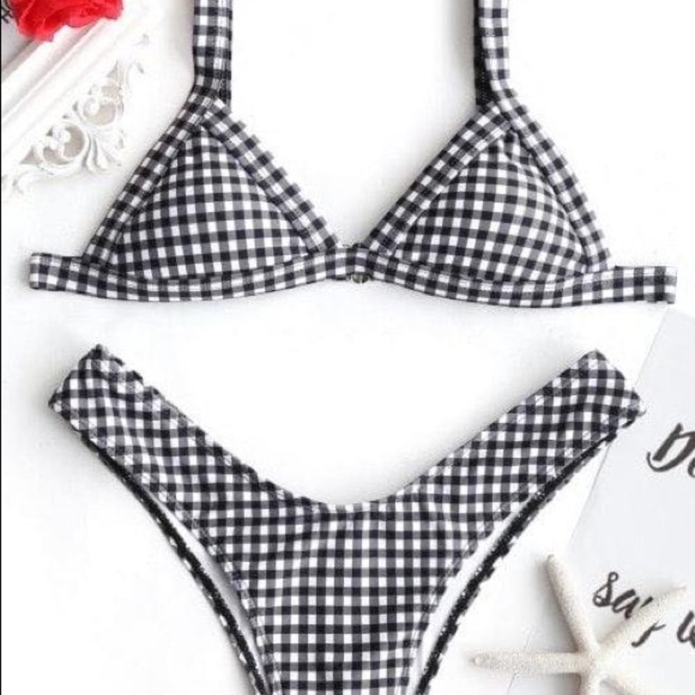 NWT ZAFUL checkered bikini